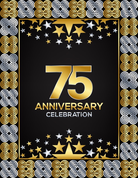 75 Years Anniversary Day Luxury Gold Or Silver Color Mixed Design Company Or Wedding Used