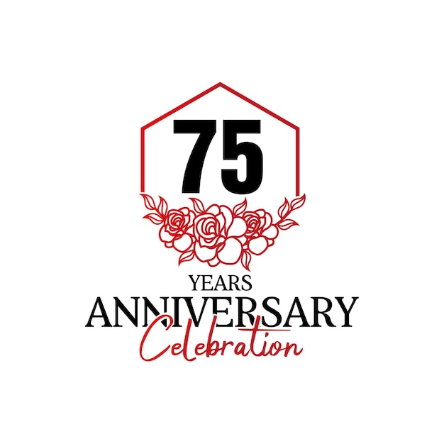 Premium Vector | 75 years anniversary logo, luxurious anniversary ...