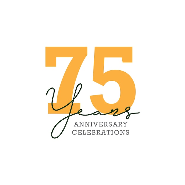 Vector 75th anniversary celebration logo design. vector eps10