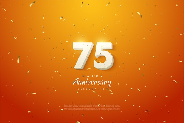 75th anniversary celebration on orange background.