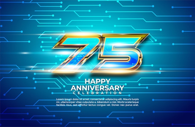 75th anniversary illustration background