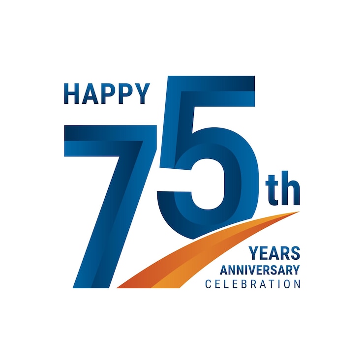 Vector 75th anniversary logo perfect logo design for anniversary celebration vector illustration