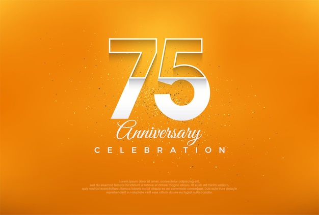 75th anniversary number with modern thin white numerals premium vector design Premium vector for poster banner celebration greeting