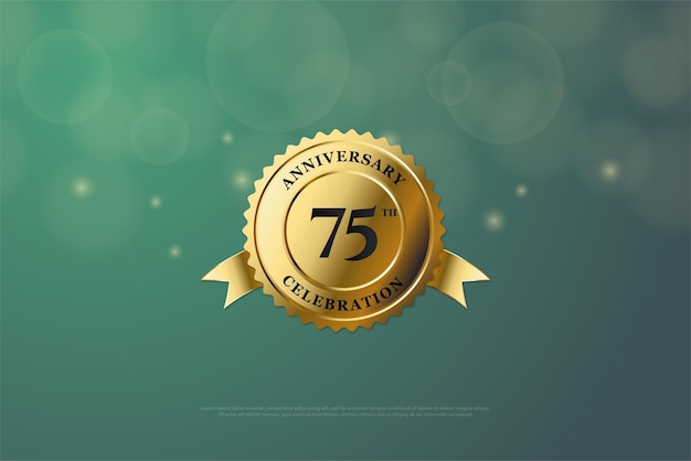 75th anniversary party on green background