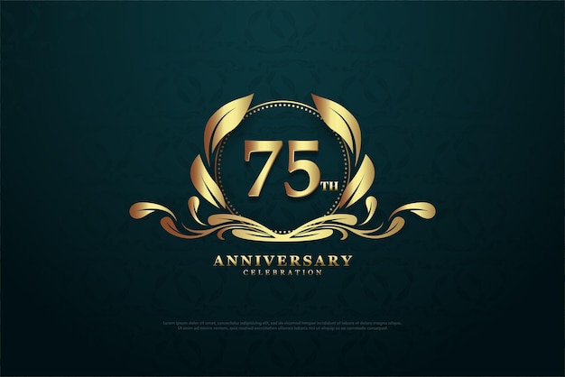 75th anniversary with gold leaf decoration.