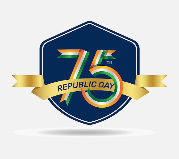 75th india republic day logo design