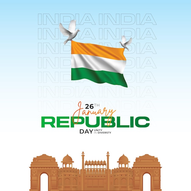 75th Indian Republic Day 26 January Celebration Social Media Post Web Bennar Status Wishes