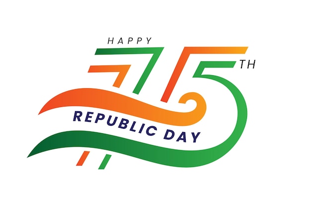 75th indian republic day logo design