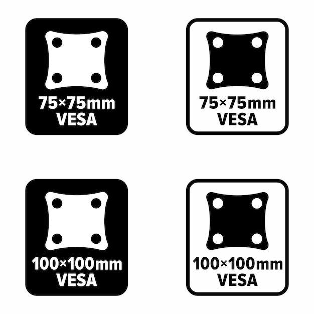 75x75, 100x100 mm VESA mount adaptor information sign