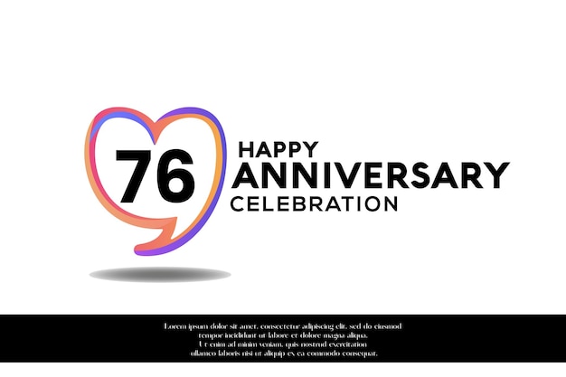 76th anniversary logo background with gradient elements vector design