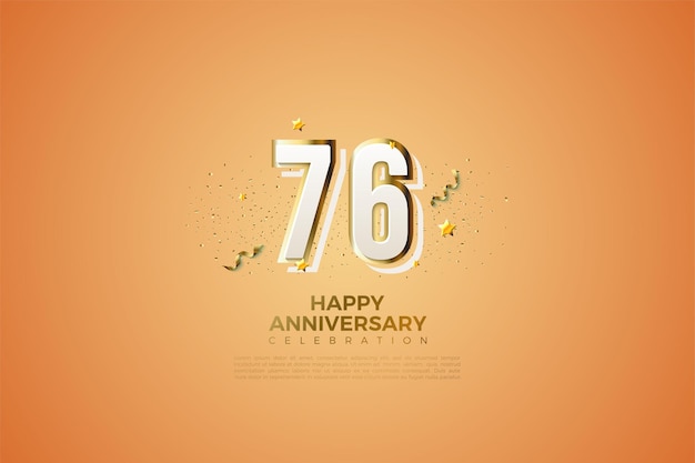 76th anniversary with modern design numbers