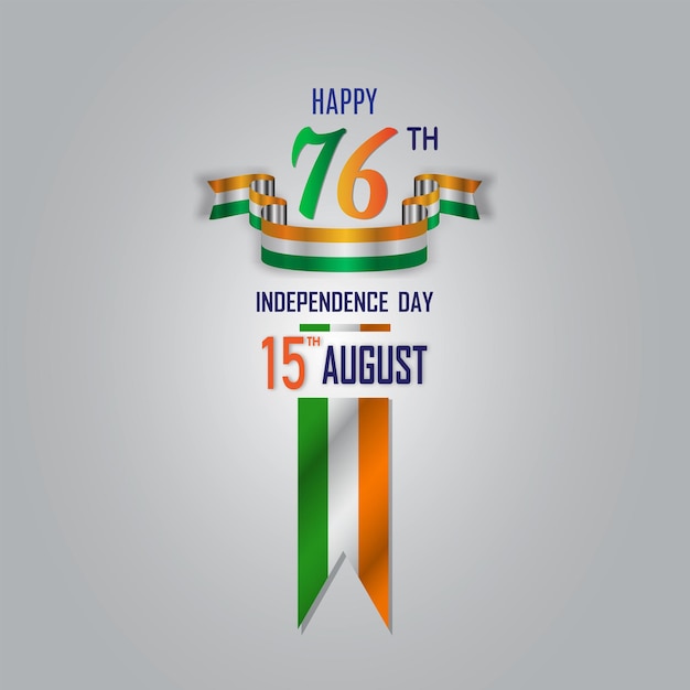 76th Indian 15th august independence day celebration banner