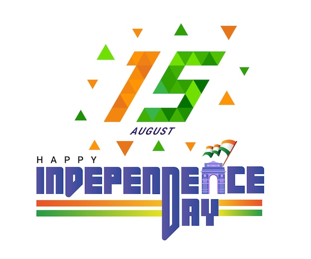 76th indian independence day typography vector