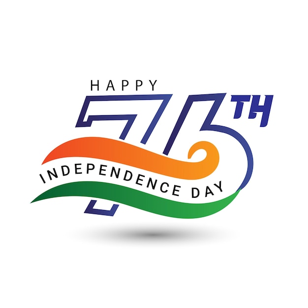 76th seventy six indian independence day logo with indian flag