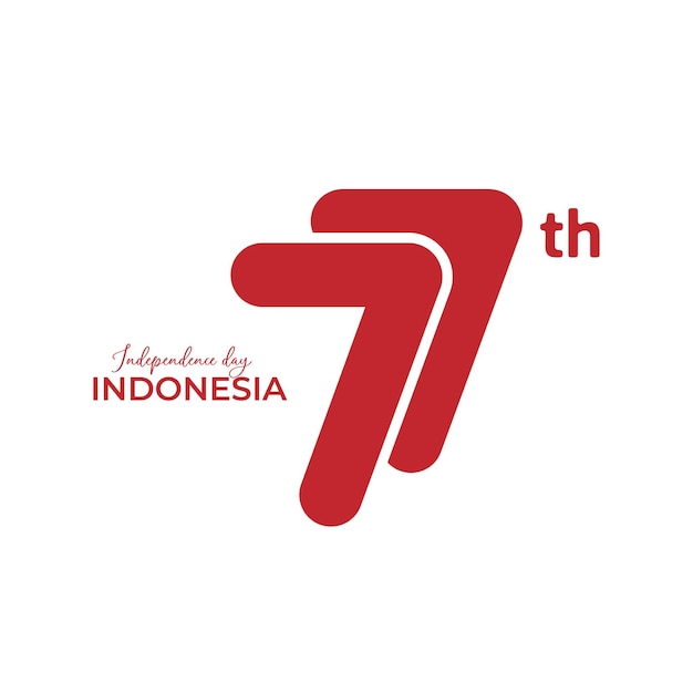 Vector 77 years independence day of indonesia logo