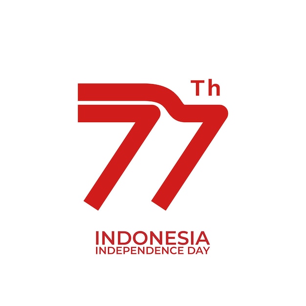 Vettore 77 anni di festa dell'indipendenza dell'indonesia logo