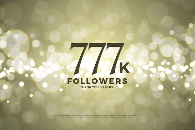 Vettore sfondo di 777k follower con design a numero piatto