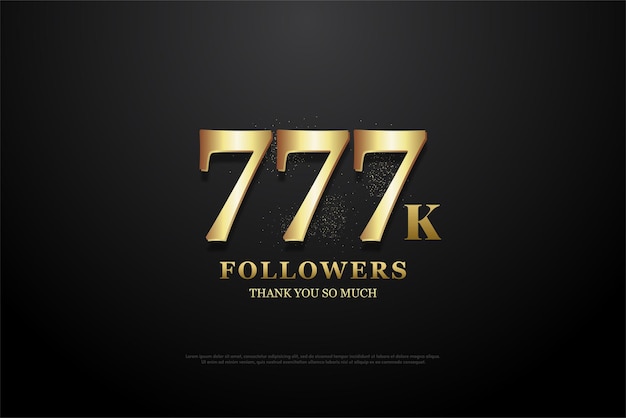 플랫 넘버 디자인의 777k 팔로워