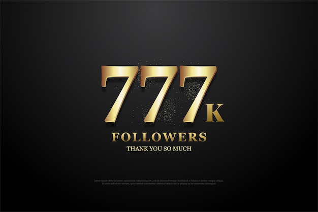 777k followers with a flat number design