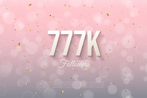 777k volgers met gearceerde getallenillustratie