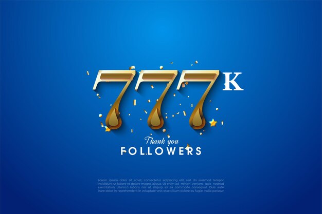 777k volgers met goudbruine cijferlaag