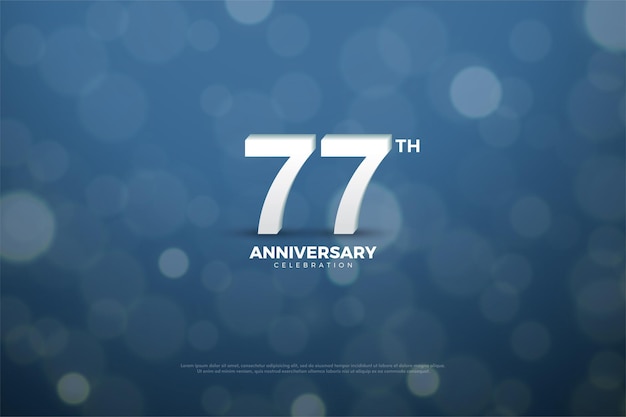 77e verjaardagsachtergrond met cijfers en eenvoudig ontwerp