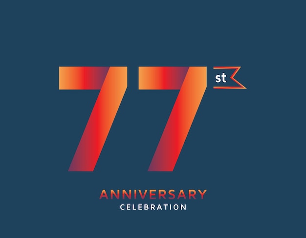 Vector 77st anniversary colorful