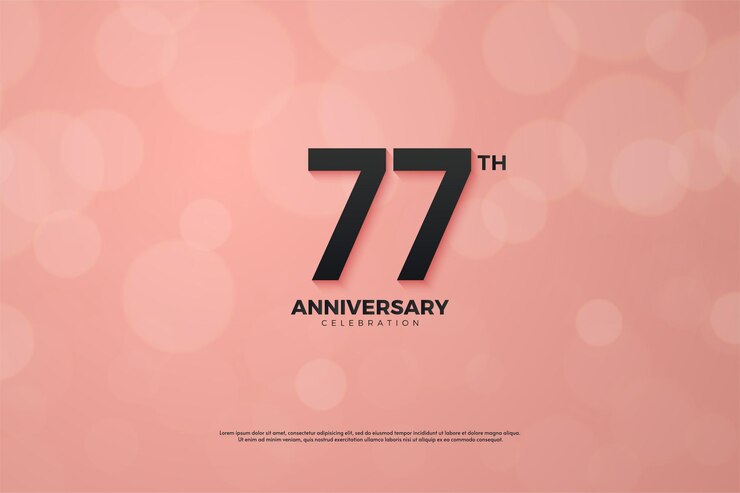 숫자와 심플한 디자인의 77주년 기념 배경