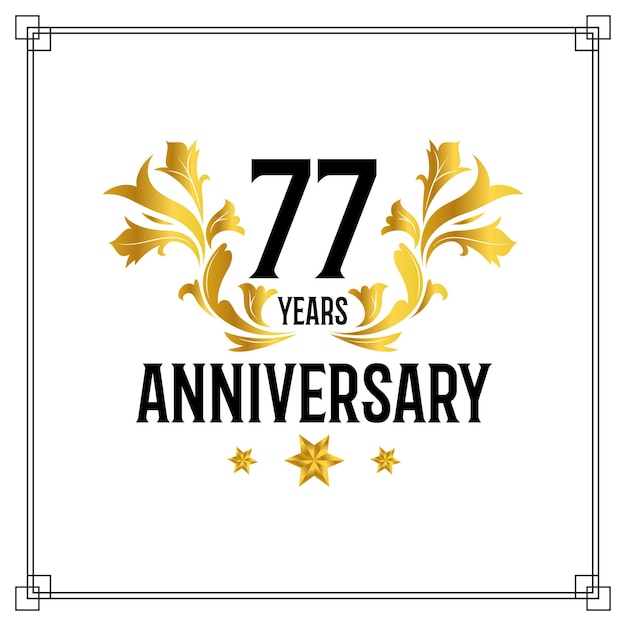 Luxury 77th birthday logo 77 years celebration Vector Image