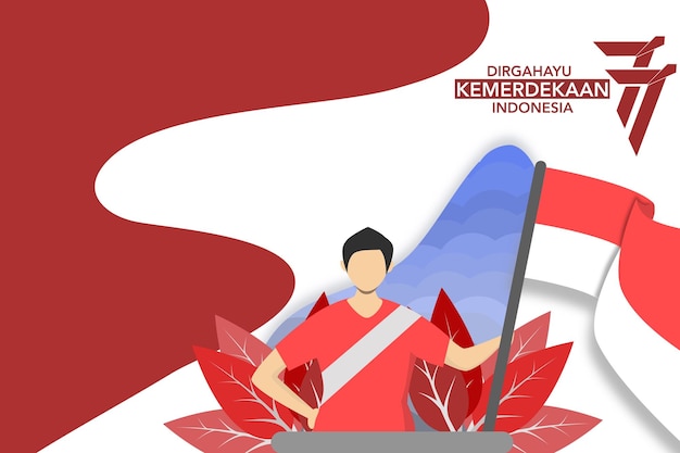 Vector 77th indonesian independence day translate happy independence day of the republic of indonesia