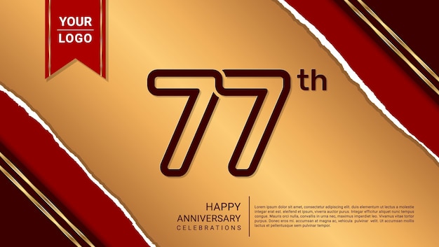 Vector 77th year anniversary design template vector template illustration
