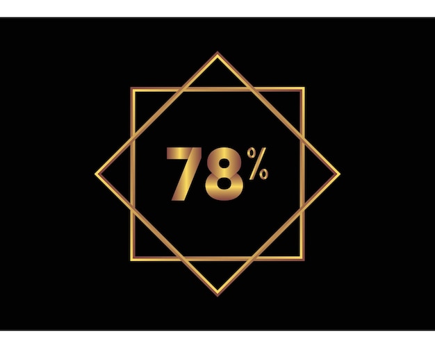 78 procent op zwarte achtergrond gouden vector afbeelding