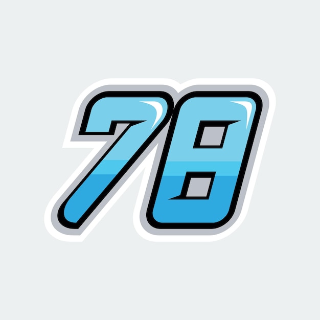 Vector 78 racing numbers logo vector