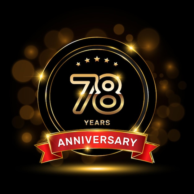 Логотип 78-й годовщины с золотой эмблемой и красной лентой