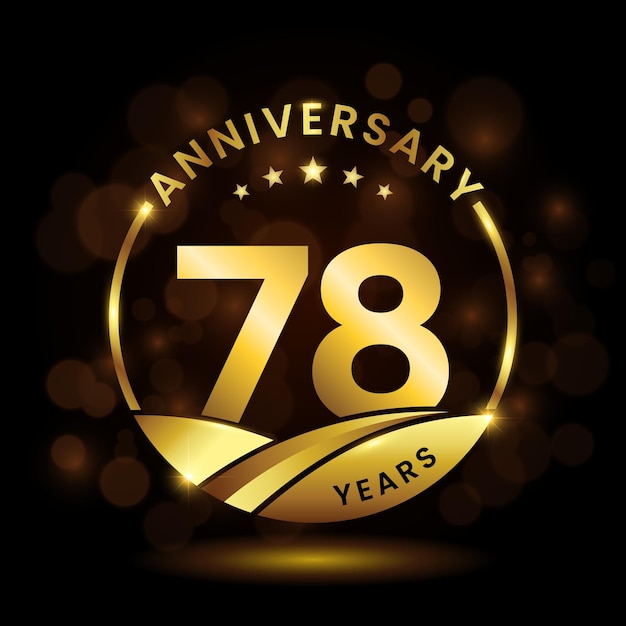 78 years anniversary Anniversary celebration logo design vector template illustration