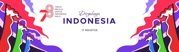 78e verjaardag van de Indonesische onafhankelijkheidsdag bannerontwerp 17 augustus Indonesia039s 78e