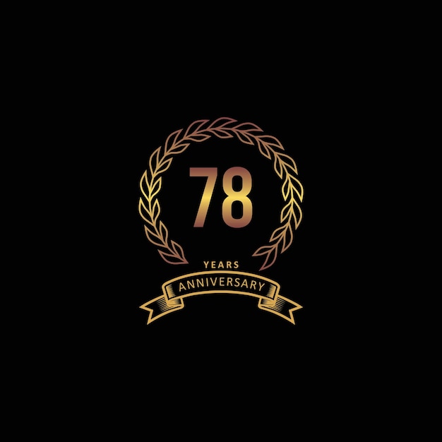 78st anniversary logo with gold and black background