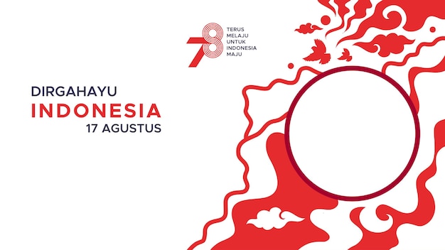 78-я годовщина дизайна баннера Дня независимости Индонезии 17 августа Индонезия039s 78th
