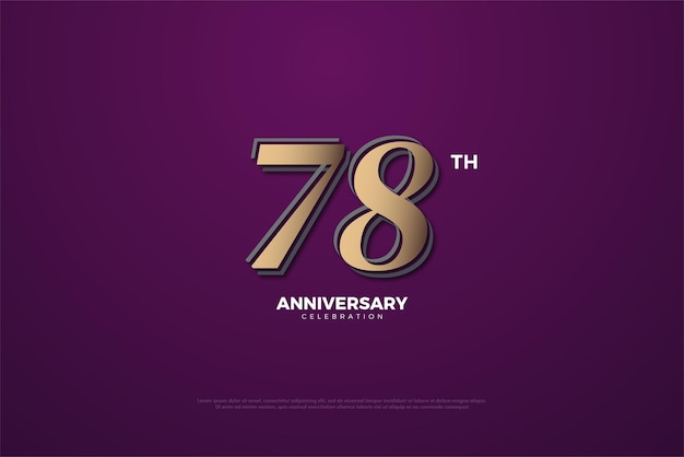 78° anniversario su un semplice sfondo viola.