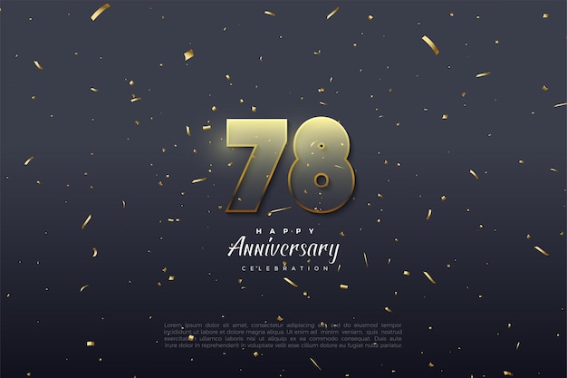 78th Anniversary with transparent numerals with golden border