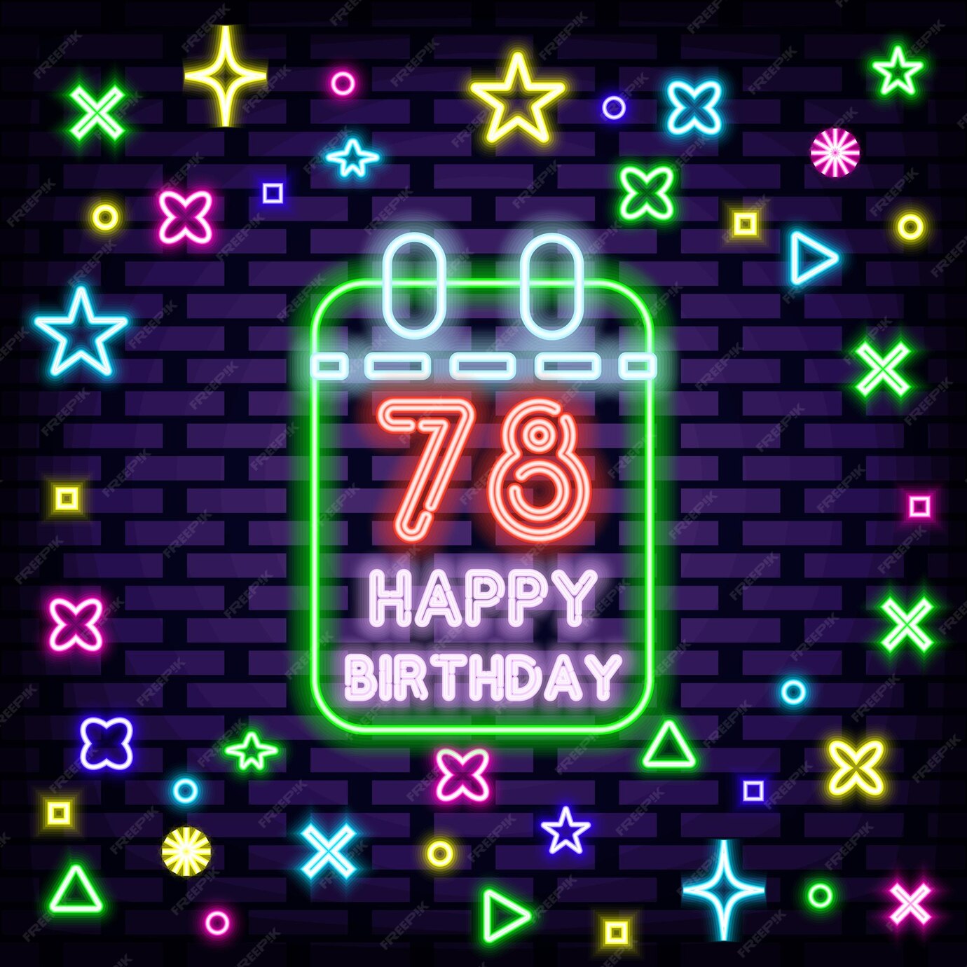 premium-vector-78th-happy-birthday-78-year-old-neon-quote-glowing