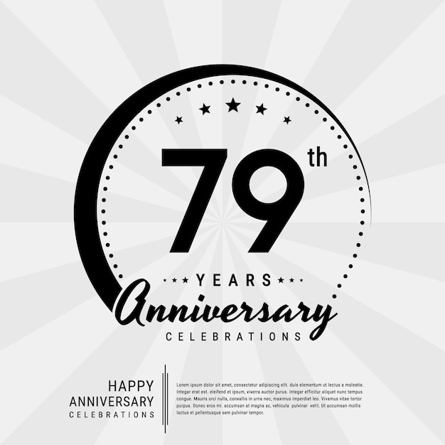 79e jaar verjaardag ontwerp sjabloon sjabloon vectorillustratie