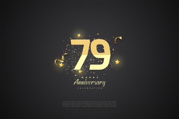 79th anniversary background with graded numbers