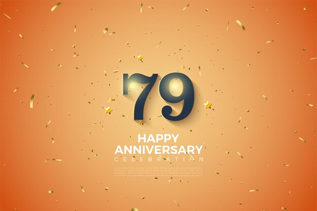 79th anniversary background with shining numbers