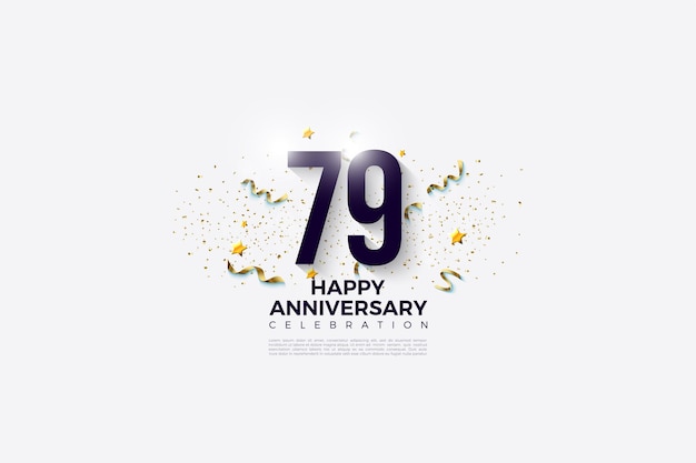 79th anniversary with numbers on a glowing white background