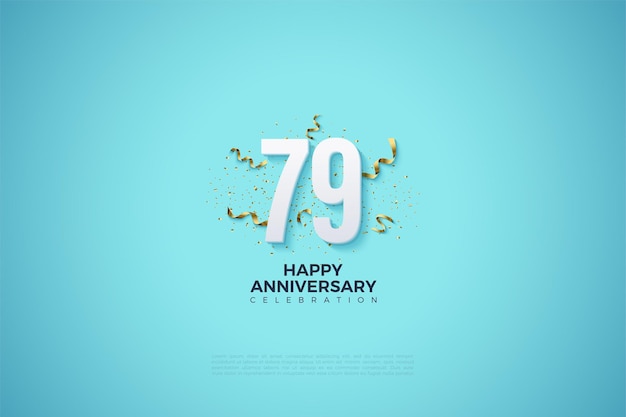 79-летие с числами и праздником лент
