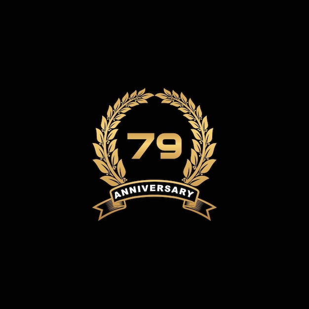 Logo del 79° anniversario d'oro su sfondo nero