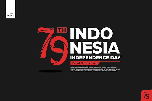 Vector 79th indonesia independence day logotype