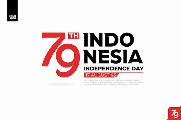 Vector 79th indonesia independence day logotype