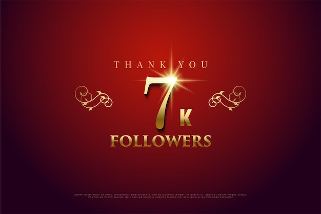 Vector 7k followers celebration banner on bright background premium vector design